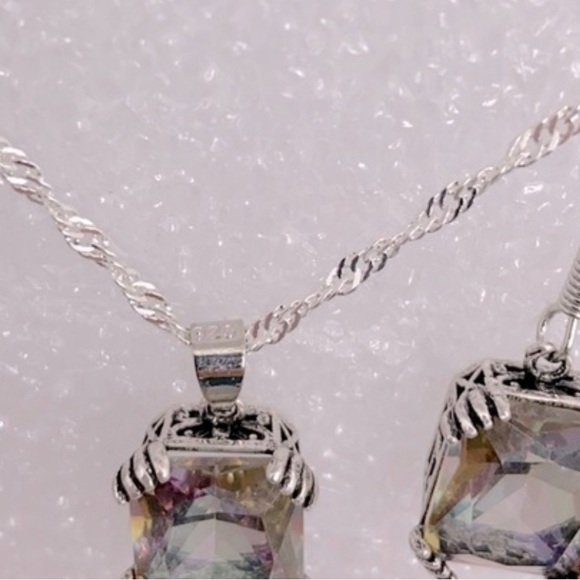 S925 Mystic Rainbow Crystal Pendant Set - Picture 6 of 6